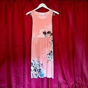 Saved By The Dress Pink Floral Summer Dress with pockets, size XL